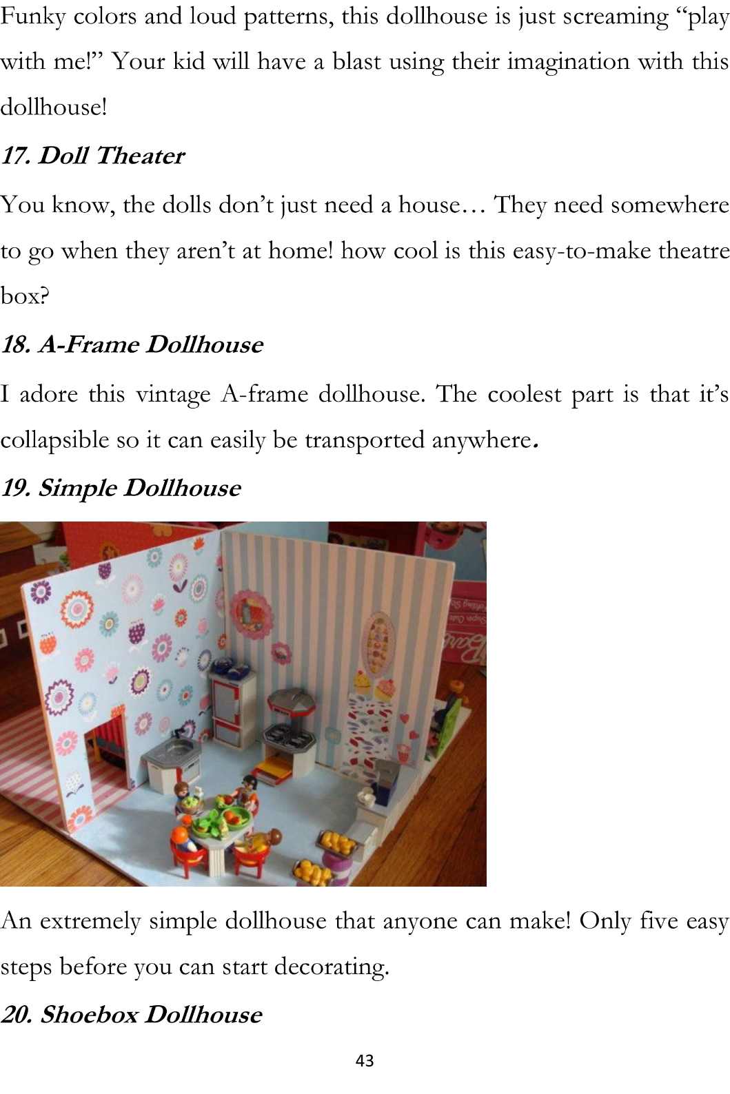 DIY Dollhouse Plans Dollhouse Projects Ideas Gifts for Kids - photo 45