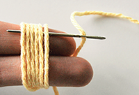 To create ponytails wrap a piece of yarn around two fingers about 10 times - photo 8