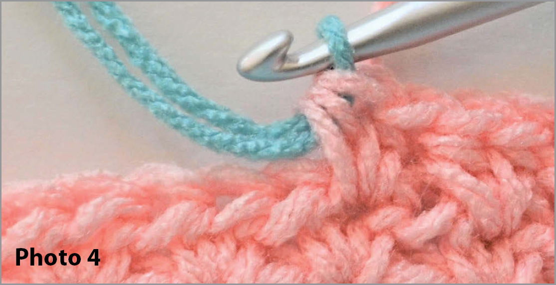 Complete the next mini V-stitch in the CC See Photo 5 How to Hide Yarn - photo 7