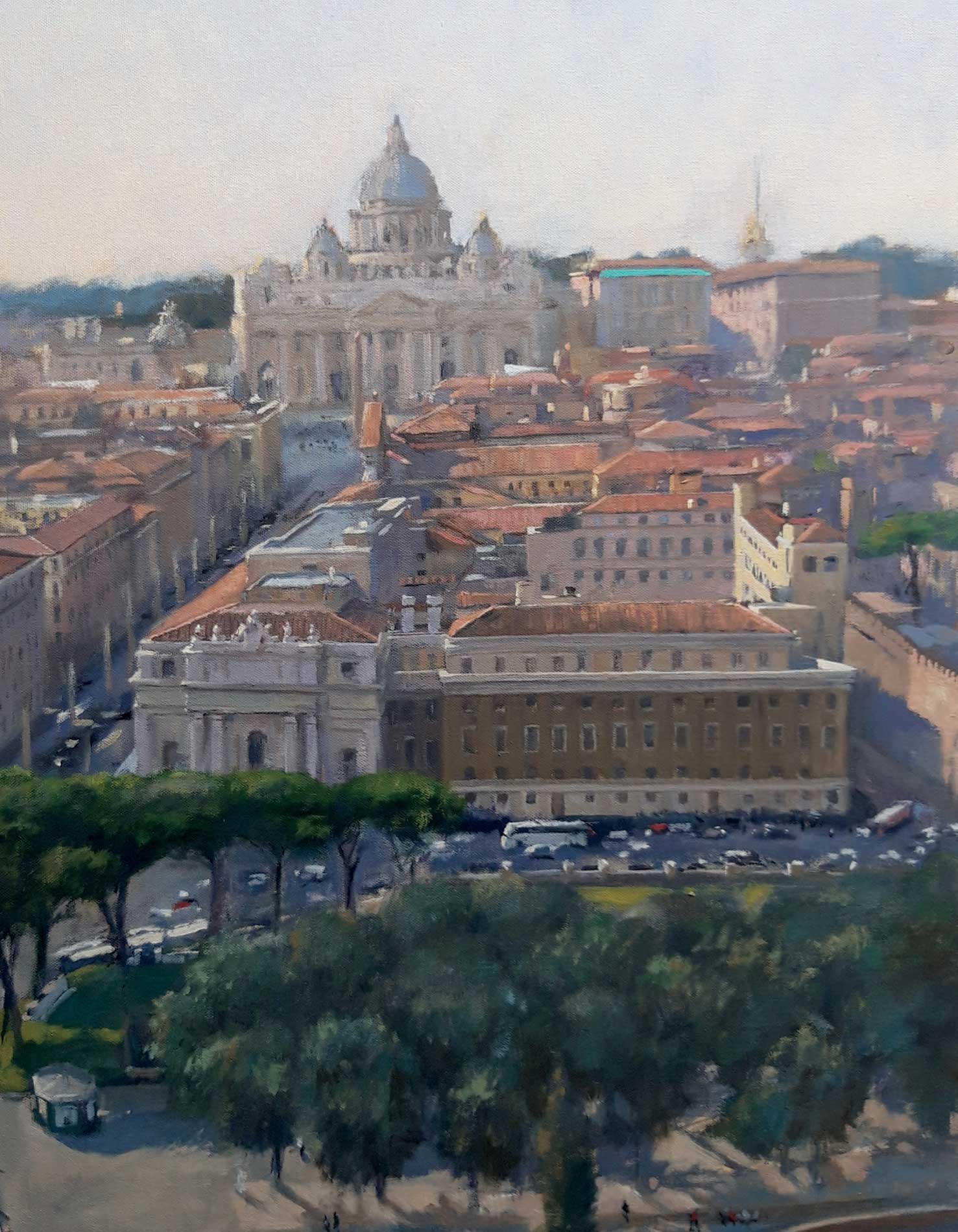 End of Day Rome detail James Willis oil on canvas Painting Buildings - photo 2