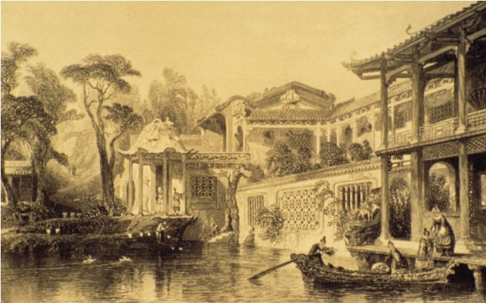 Chinese gardens painted by Western painters in early years of the 19th century - photo 4