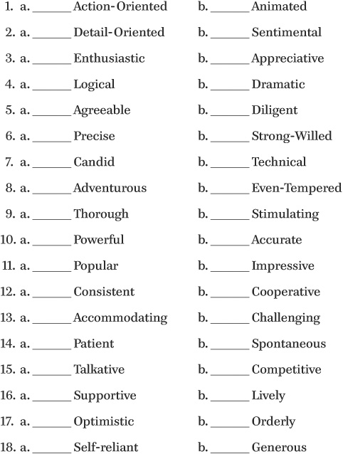 Scoring Transfer your numbers into the appropriate column For example 1 a - photo 2