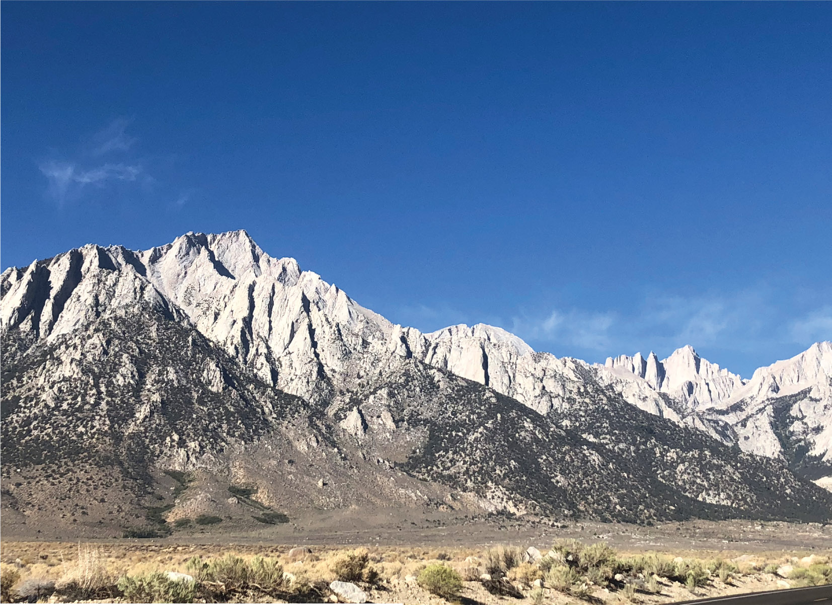 Mount Whitney and Mount Muir seen from the Alabama Hills Our questions were - photo 3