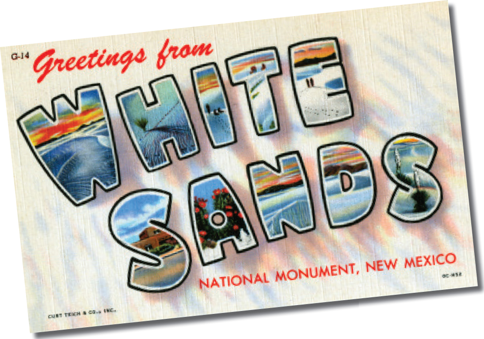 Greetings from White Sands National Monument New Mexico Postcard published in - photo 4