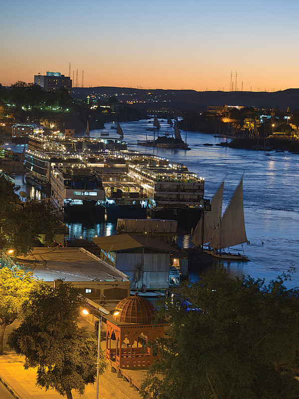 Aswan after sunset view over the Nile Aswan Egypt Durban South Africa - photo 4