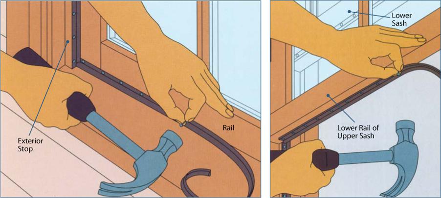 Nailing on tubular gaskets Close the sashes From outside the house measure - photo 11