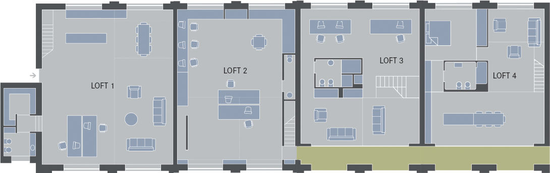 Lower-floor plan Cross section through loft 1 Cross section through loft 2 - photo 8