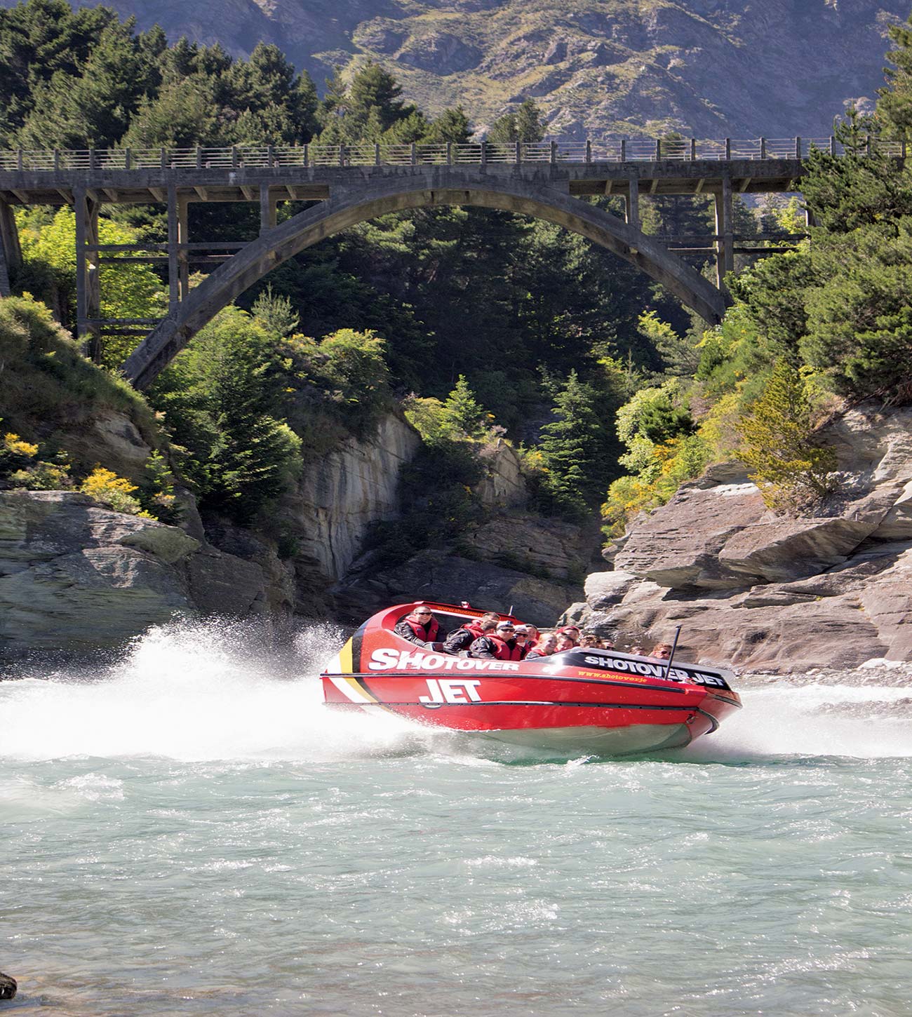 jet-boat on the Shotover River a view to Rangitoto Island and the Hauraki - photo 7