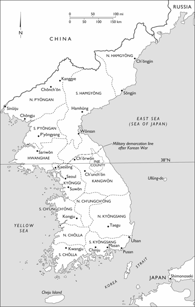 Introduction A satellite image of the Korean Peninsula at night shows South - photo 1