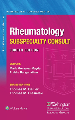 Maria Gonzalez - Washington Manual Rheumatology Subspecialty Consult