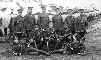 4th London Brigade Royal Field Artillery drivers and trumpeters at camp in - photo 8