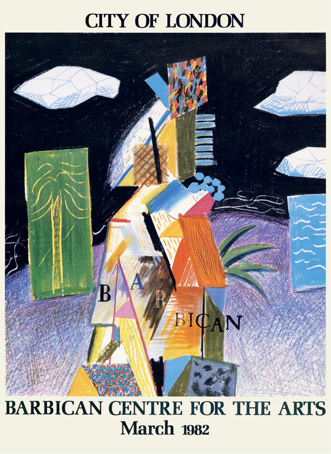 Poster by David Hockney for the opening of the Barbican March 1982 - photo 6