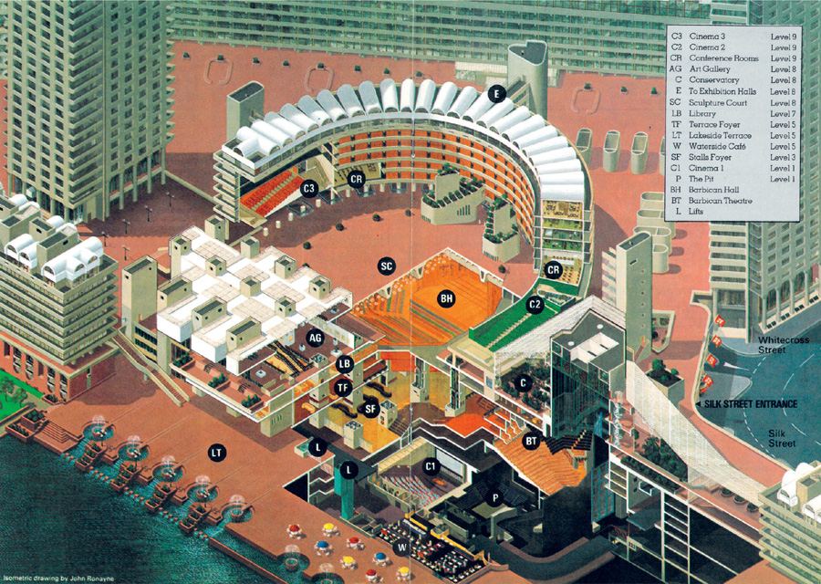 Isometric drawing of the Barbican Arts Centre as built by John Ronayne August - photo 7