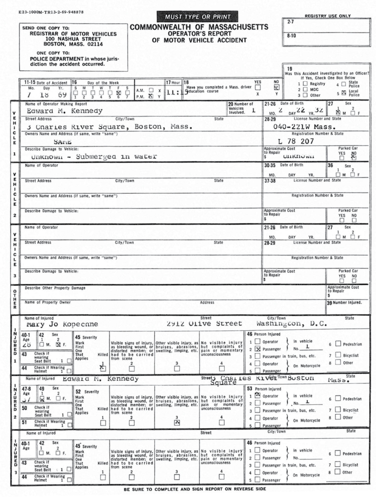 Appendix 3 Operators report of the accident submitted by Senator Kennedy - photo 9