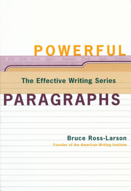 Bruce Ross-Larson - Powerful Paragraphs (The Effective Writing Series)