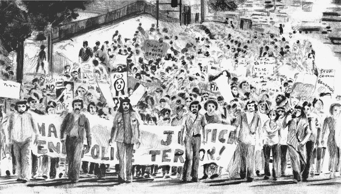 Brown Berets from San Antonio Dallas and Austin lead a protest to the State - photo 2