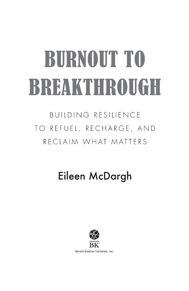 Burnout to Breakthrough Copyright 2020 by Eileen McDargh All rights reserved - photo 2