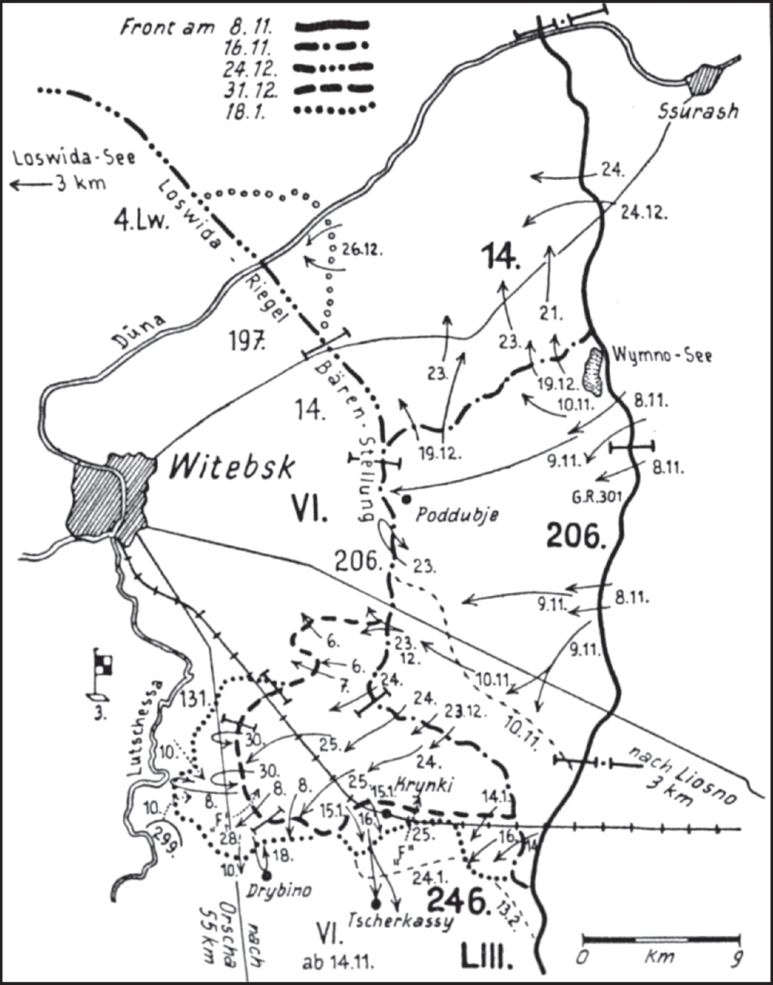 Map 6 Combat east and southeast of Vitebsk 8 November 194318 January 1944 - photo 8