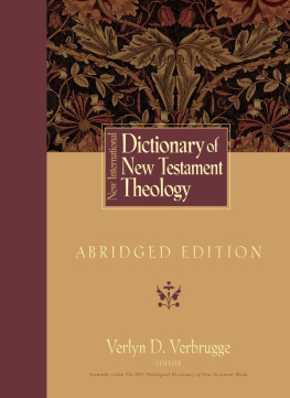 Zondervan - New International Dictionary of New Testament Theology: Abridged Edition