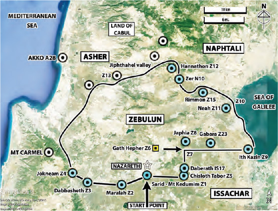 Illus 03 Zebulun boundary sites based on Josephus and Joshua 1910-14 - photo 5