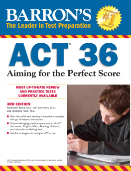 Ann Summers - ACT 36: Aiming for the Perfect Score