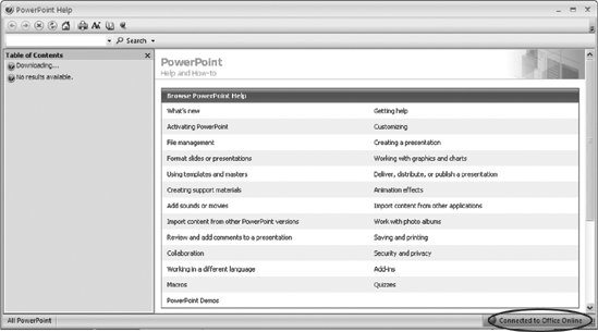 Figure A-3 PowerPoint lets you access the latest and greatest online help or - photo 3