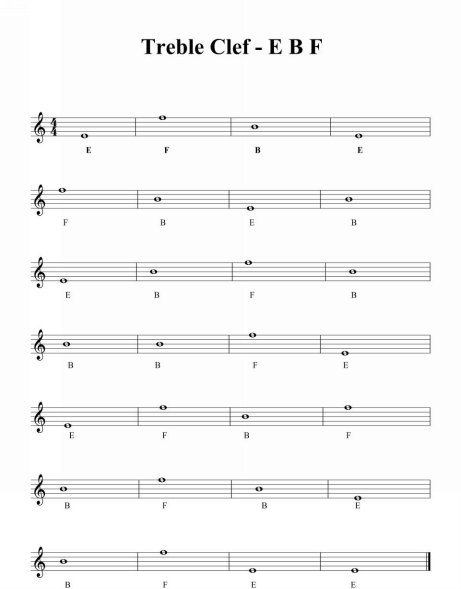 Day 1 Test - Treble Clef - E B F I n the following picture you see a set of - photo 7