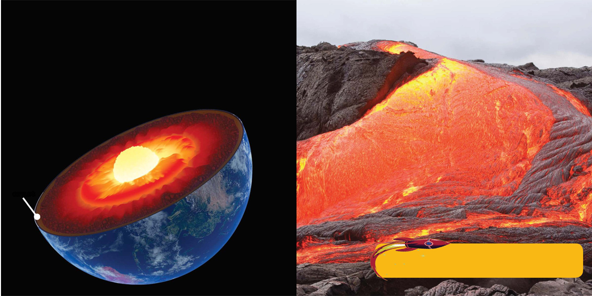 crust mantle Magma melted rock below Earths crust flows to Earths surface - photo 4