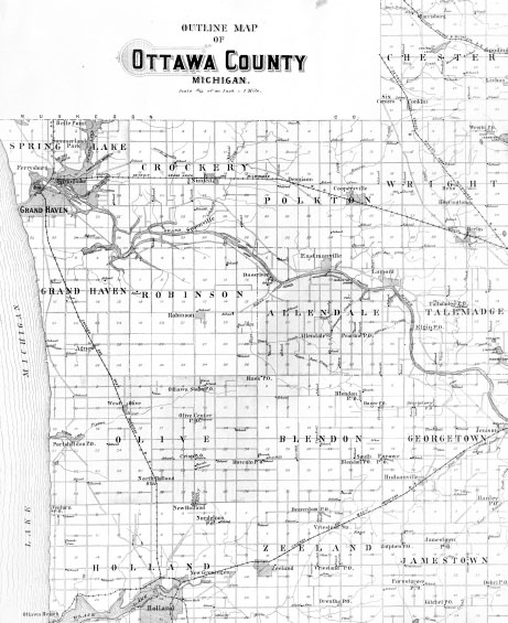 An early plat map of Ottawa County Courtesy of Loutit District Library She - photo 4