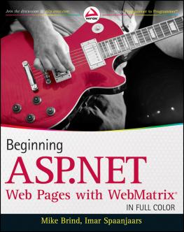 Mike Brind Beginning ASP.NET Web Pages with WebMatrix