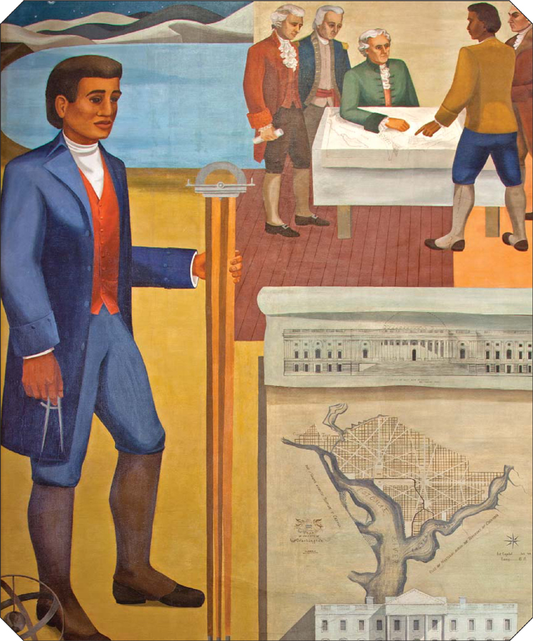 This mural depicts the Revolutionary War-era surveyor inventor and astronomer - photo 7