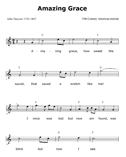 Song 3 Amazing Grace - Chord Chart Song 3 Amazing Grace - Reharmonization - photo 11