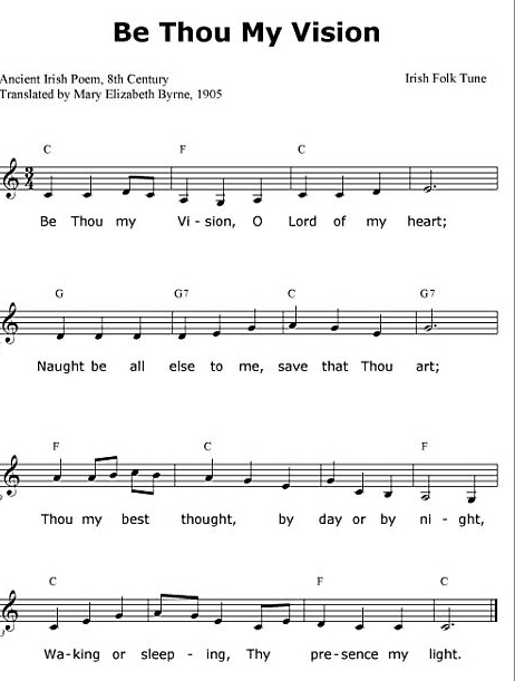 Song 4 Be Thou My Vision - Chord Chart Song 4 - Be Thou My Vision - - photo 14