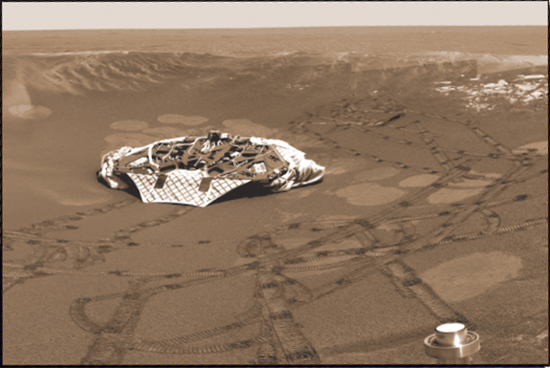 Image Credit NASAJPLCornell As Opportunity drives away it looks back and - photo 7