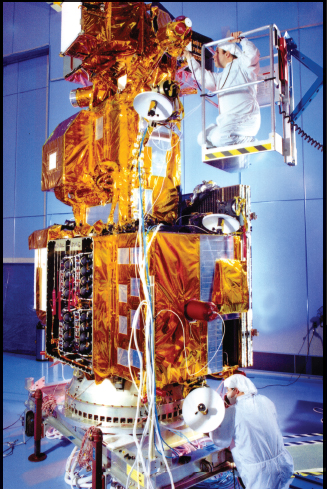 Image Credit NASA Engineers work on Landsat 7 before launch The satellite - photo 6