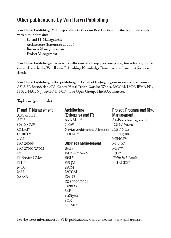 Colophon Title Business Analysis Based on BABOK Guide Version 2 A Pocket - photo 1