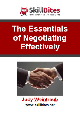 Judy Weintraub - The Essentials of Negotiating Effectively