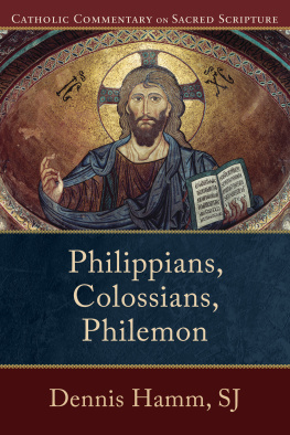 Dennis SJ Hamm - Philippians, Colossians, Philemon