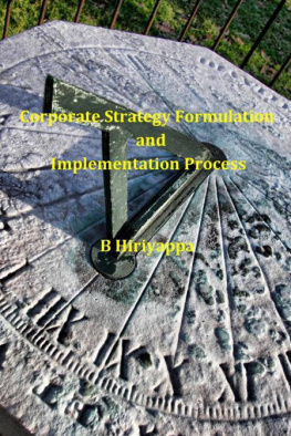 B Hiriyappa - Corporate Strategy Formulation and Implementation Process