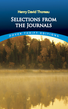 Henry David Thoreau Selections from the Journals