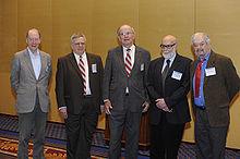 Five of the six 2010 APS JJ Sakurai Prize winners From left to right Kibble - photo 2