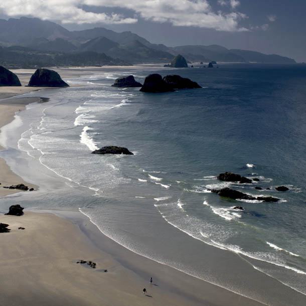 Morning on Crescent Beach with Cannon Beach in the background from Ecola State - photo 16