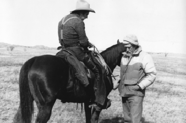 Like conferring with a Remington bronze Steve McQueen and me on the set of Tom - photo 2