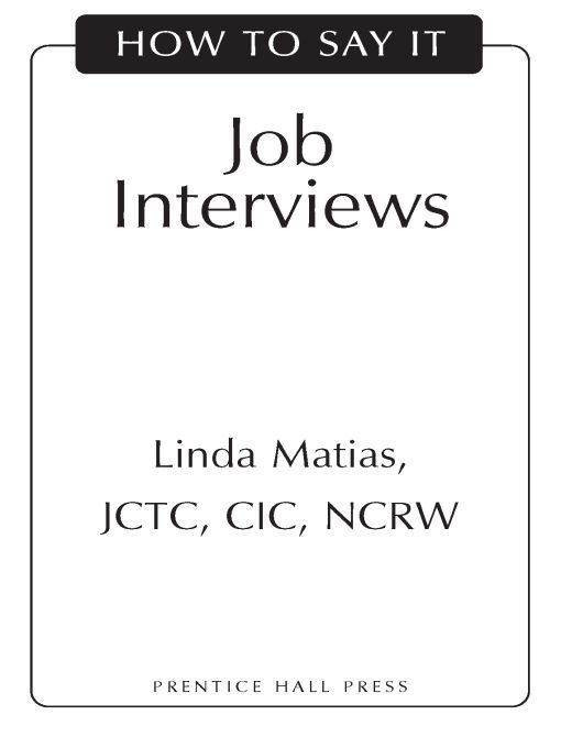 Table of Contents Linda Matias an expert in candidate coaching for interview - photo 1