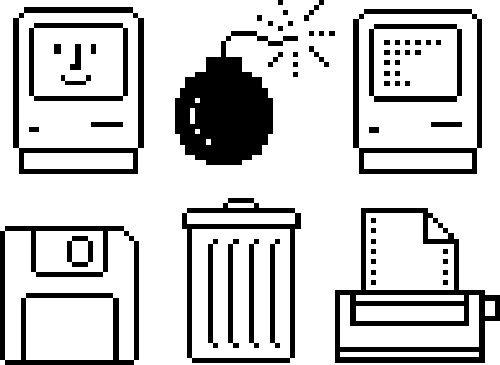 Classic Macintosh Icons Designed by Artist Susan Kare 1984 1985 Atari TOS Its - photo 3