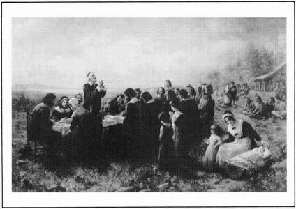 The Puritans were worldly saints As this painting of the first Thanksgiving in - photo 1