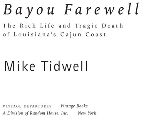 Contents For Sasha who is the whole world ACCLAIM FOR MIKE TIDWELLS Bayou - photo 2