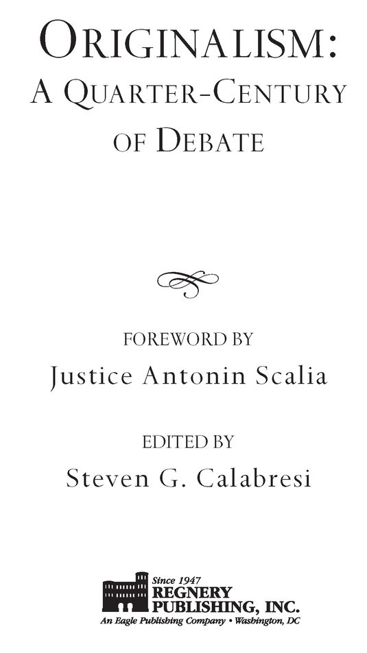 Originalism A Quarter-Century of Debate - image 2