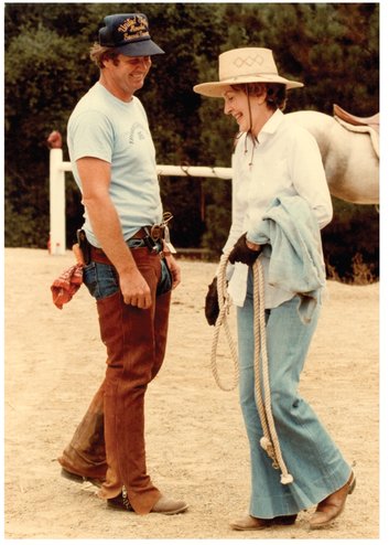 Sharing a light moment with Mrs Reagan in front of the tack barn in 1982 - photo 12