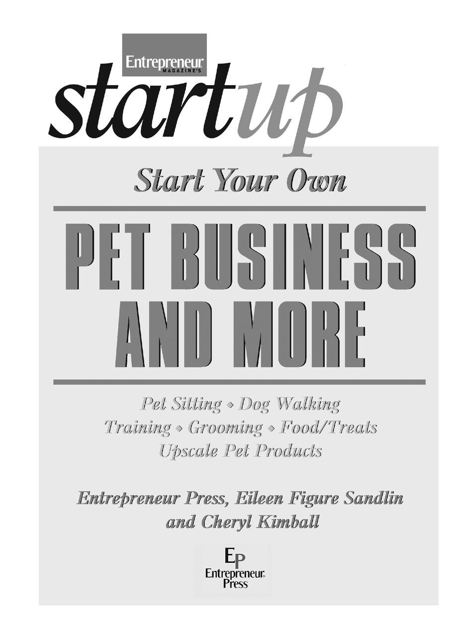 Table of Contents Additional titles in Entrepreneurs Startup Series Start - photo 2